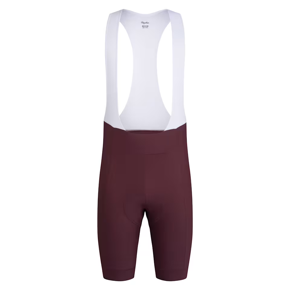 Team Cycles Rapha Mens Core Bib Shorts in Mahogony and White | Interest FREE Finance & Online Refund Policy.