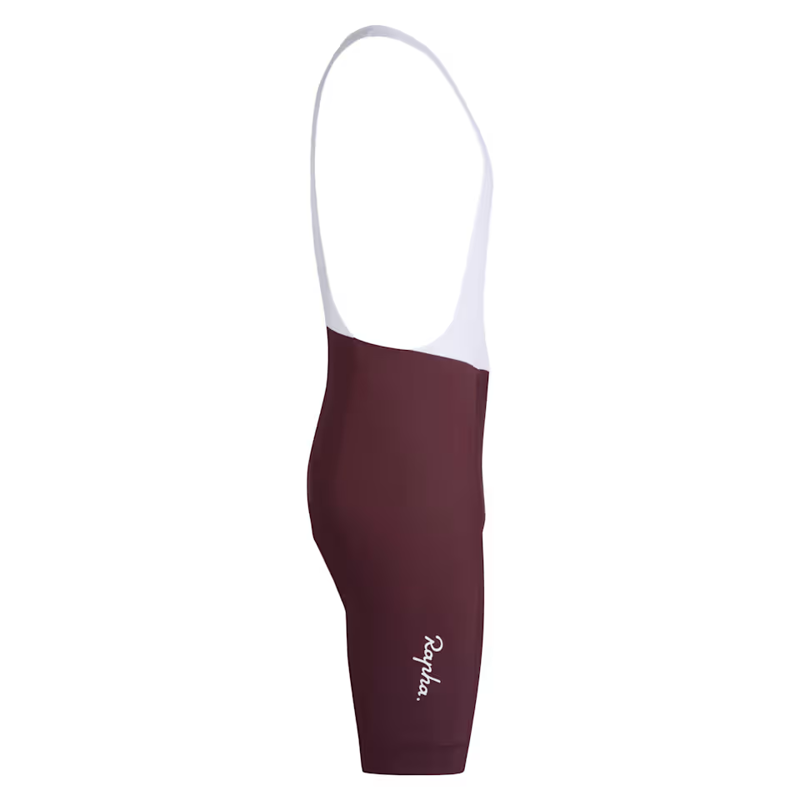 Rapha Mens Core Bib Shorts in Mahogony and White-3