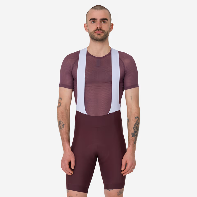 Rapha Mens Core Bib Shorts in Mahogony and White-4
