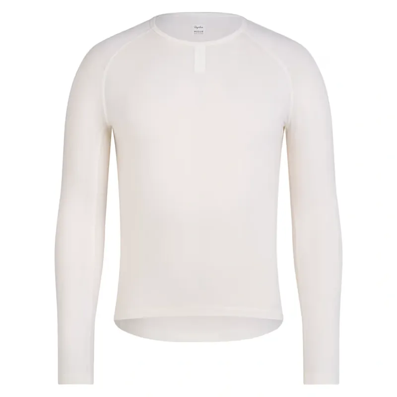 Rapha Men's Merino Long Sleeve Base Layer in Cream and White