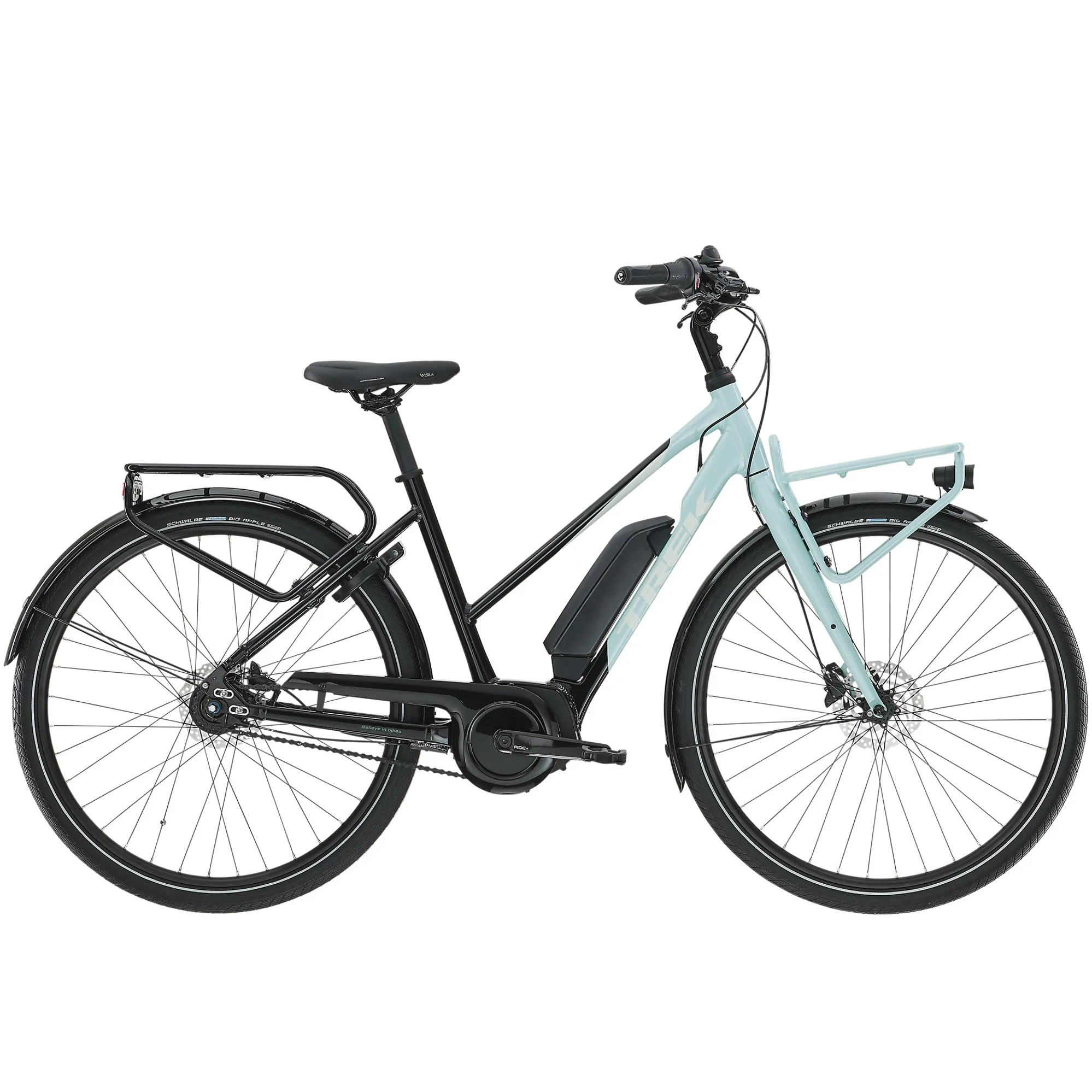 TREK District+ Stagger 300Wh Electric Hybrid Bike in Black and
