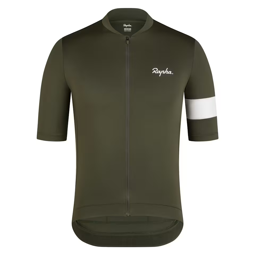 Team Cycles Rapha Men's Core Jersey in Dark Green and White | Interest FREE Finance & Online Refund Policy.