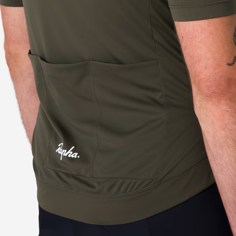 Rapha Men's Core Jersey in Dark Green and White-5