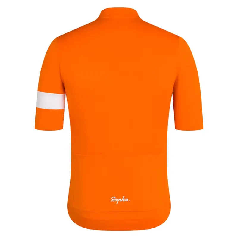 Rapha Mens Core Jersey in Bright Orange and White