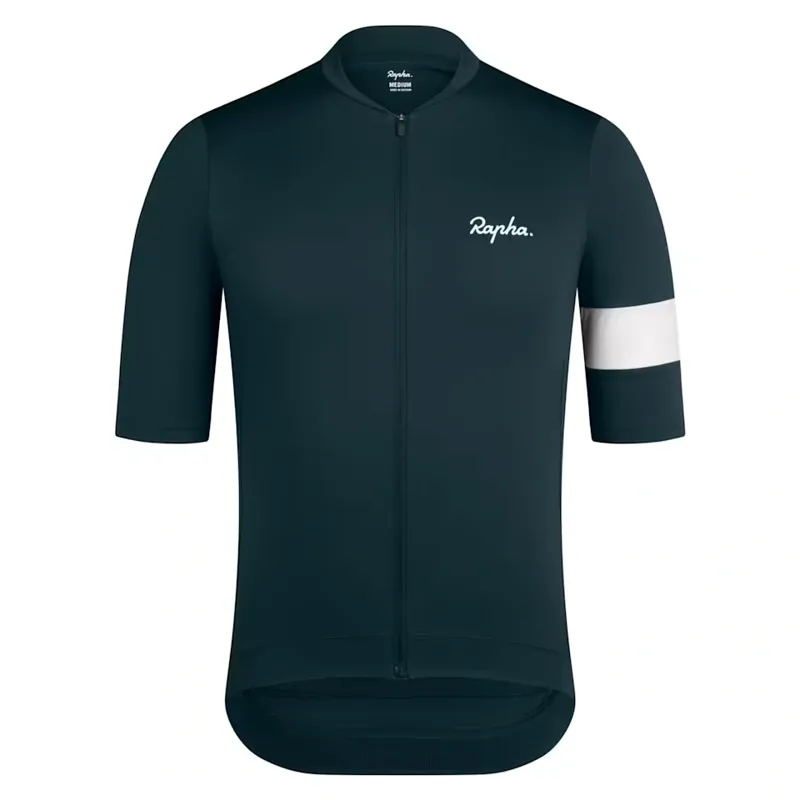 Rapha Men's Core Jersey in Forest Green and White