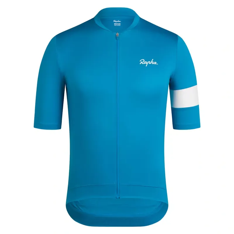 Rapha Men's Core Jersey in Teal Blue and White