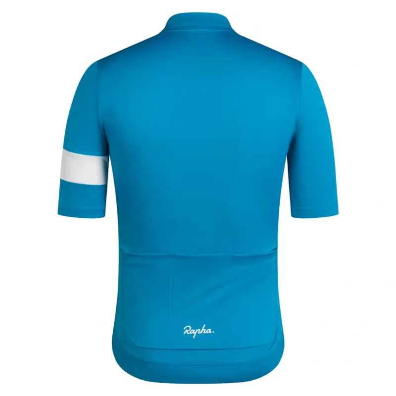 Rapha Men's Core Jersey in Teal Blue and White-1