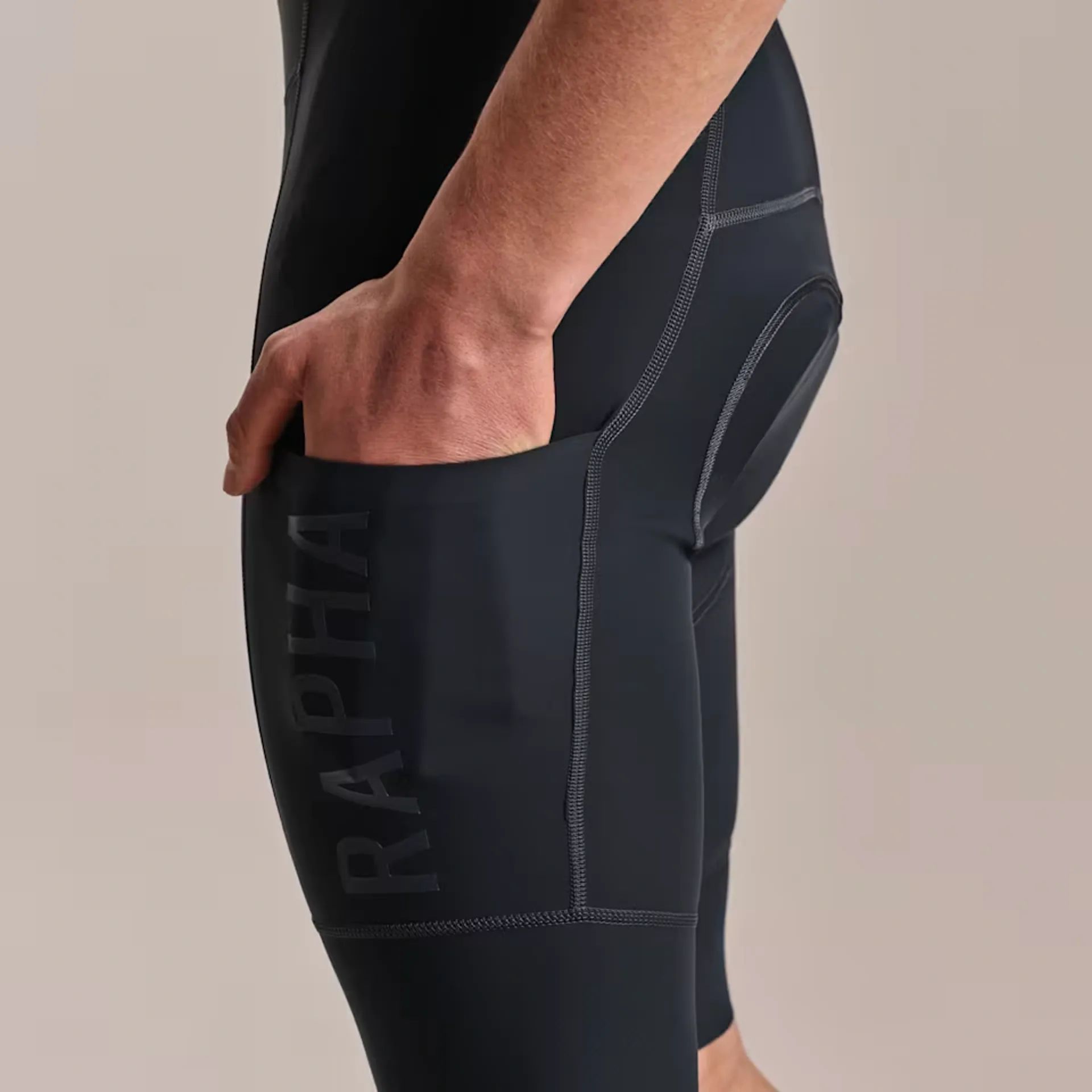 Rapha Men's Pro Team Cargo Bib Shorts in Carbon and Dark Grey