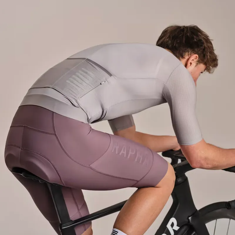 Rapha Men's Pro Team Jersey II in Smoky Silver and Dark Grey-5