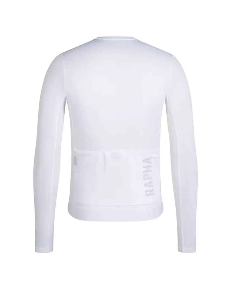 Rapha Men's Pro Team Long Sleeve Lightweight Jersey III in White and Silver-1