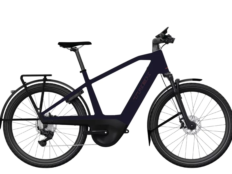 TREK Charter+ 4 Nexus 5 Belt 540Wh Electric Hybrid Bike in Covellite Blue