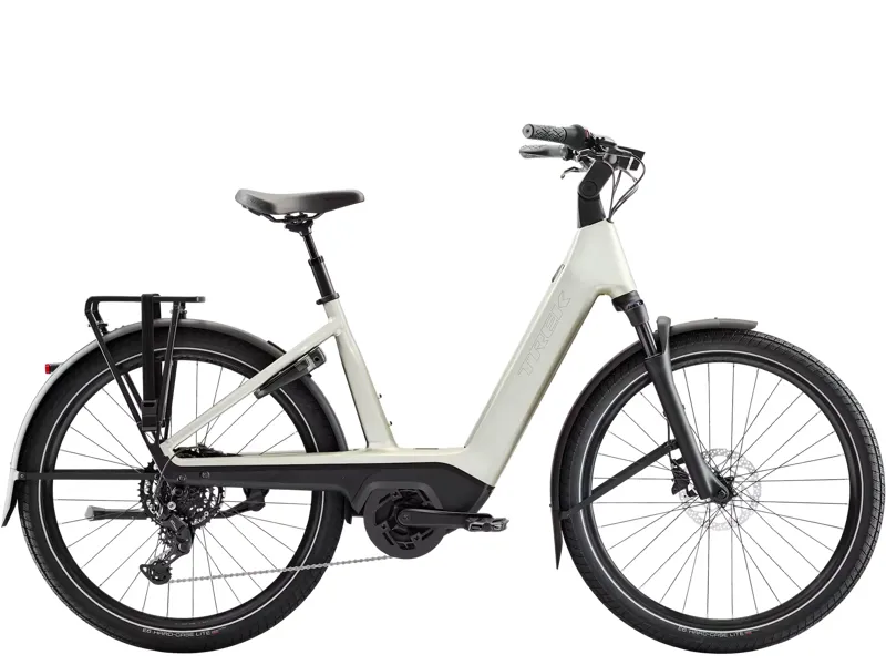 TREK Charter+ 4 R9 Lowstep 540Wh Electric Hybrid Bike in Lunar Silver