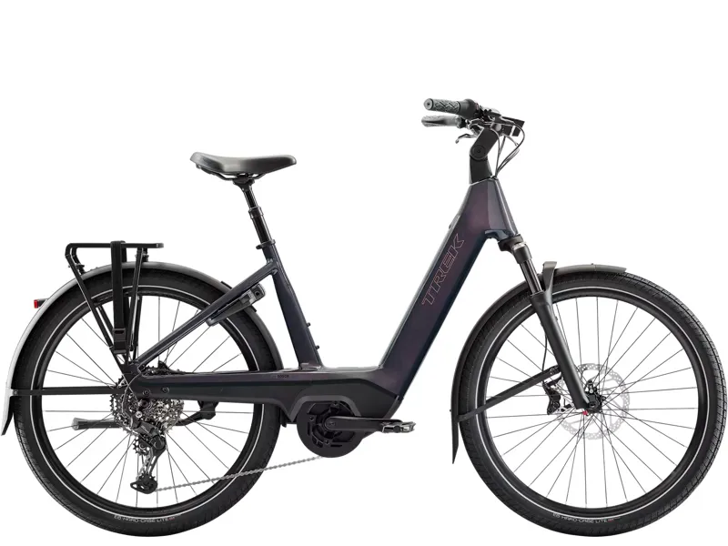 TREK Charter+ 5 R10 540Wh Lowstep Electric Hybrid Bike in Covellite Blue