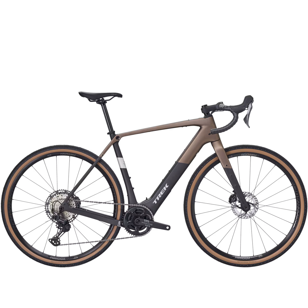 Team Cycles Trek TREK Checkpoint+ SL 5 360Wh Electric Gravel Bike in Matte Bronze Age and Dark Web | Interest FREE Finance & Online Refund Policy.
