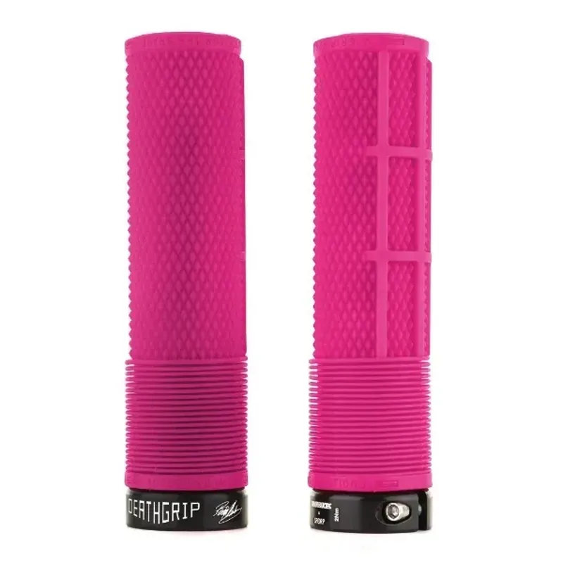 DMR Brendog DeathGrip Mountain Bike Handlebar Grips in Pink - Flangeless - Thin - Soft