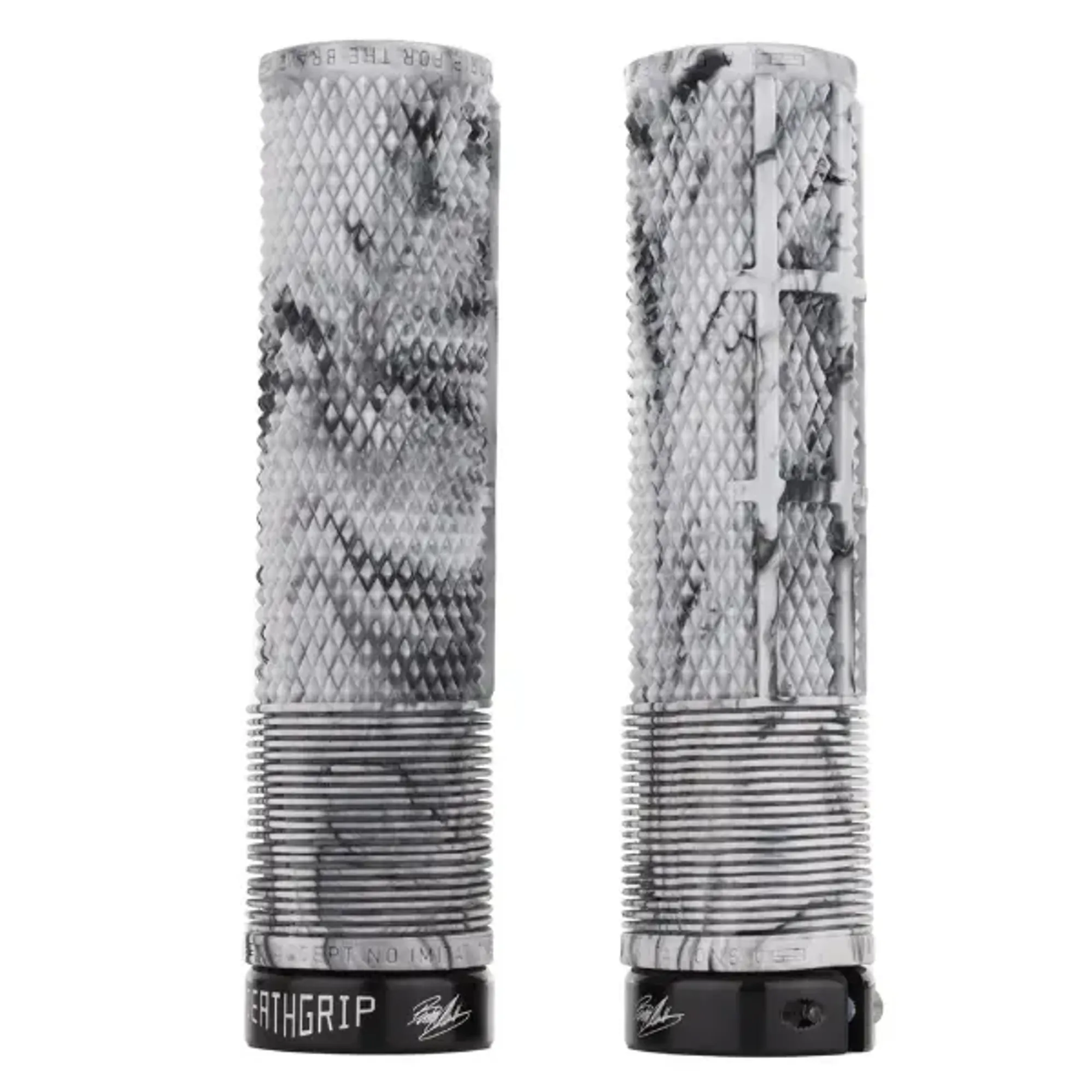 DMR Brendog DeathGrip Mountain Bike Handlebar Grips in Snow Camo Flangeless Thick Soft