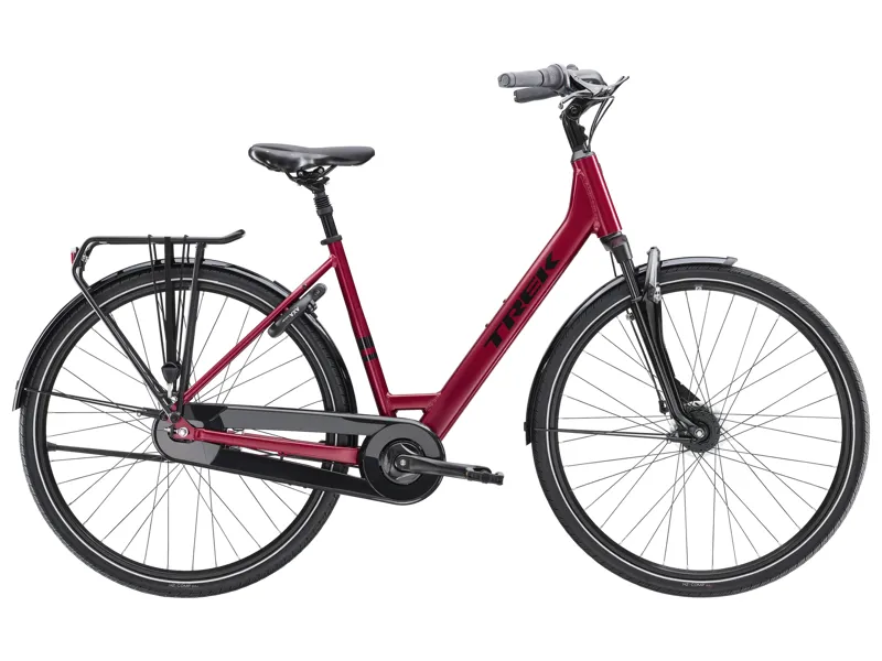 TREK District 2 Lowstep Hybrid Bike in Satin Rage Red