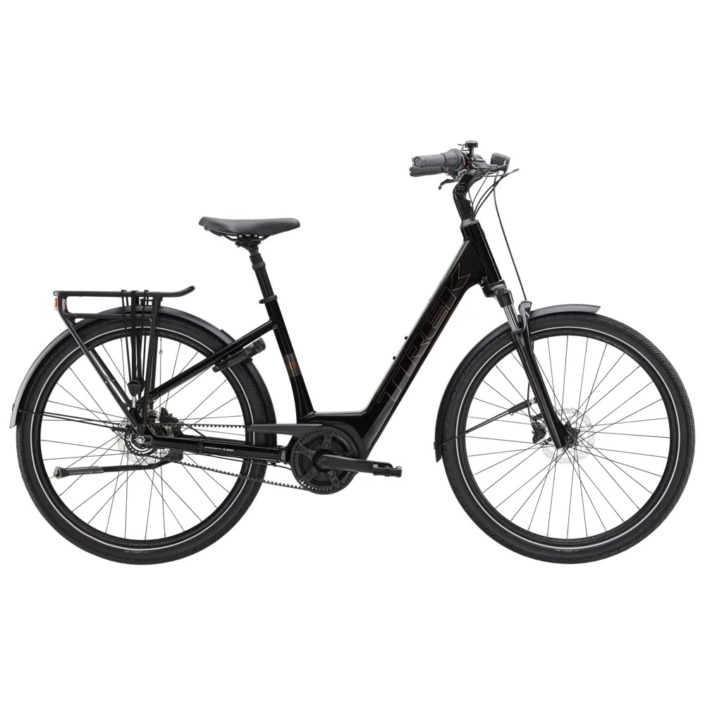 Team Cycles TREK District+ 2 Lowstep Belt 400Wh Electric Hybrid Bike in Trek Black | Interest FREE Finance & Online Refund Policy.