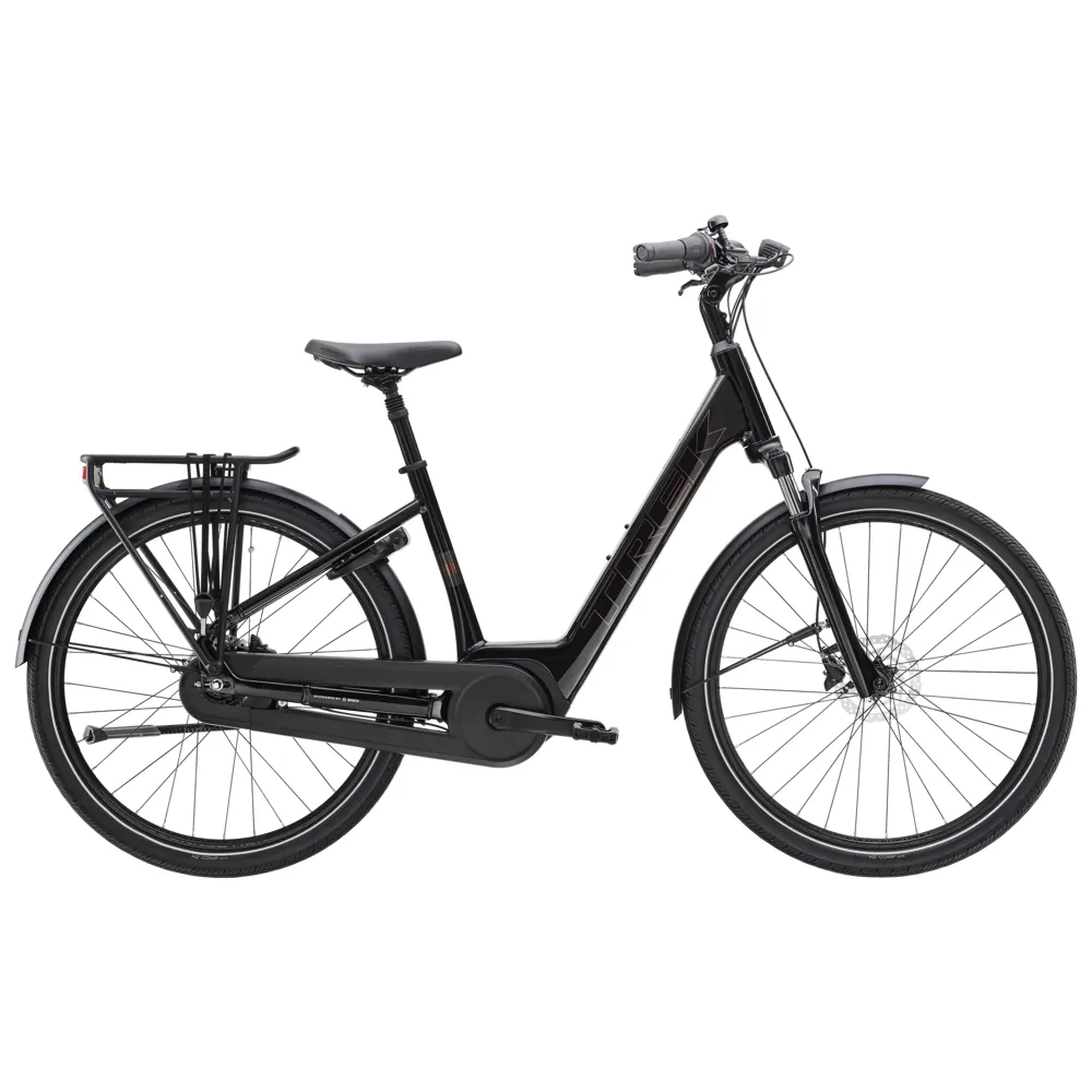 Team Cycles TREK District+ 2 Lowstep 400Wh Electric Hybrid Bike in Trek Black | Interest FREE Finance & Online Refund Policy.