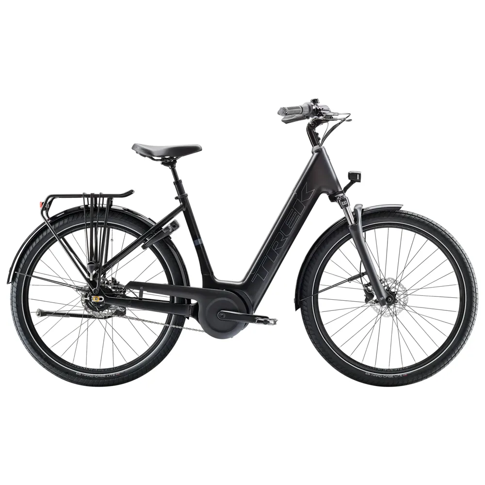 Team Cycles TREK District+ 4 Coaster Lowstep 400Wh Electric Hybrid Bike in Satin Trek Black | Interest FREE Finance & Online Refund Policy.