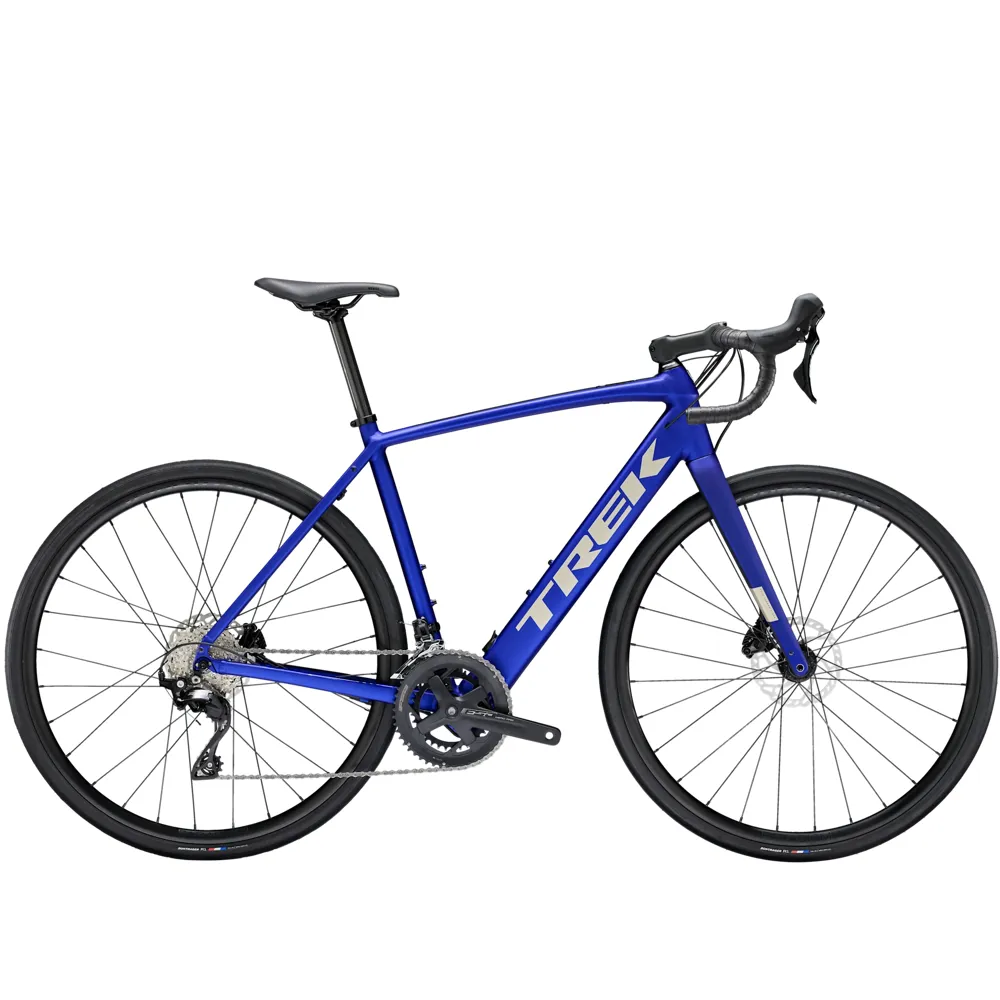 Team Cycles Trek TREK Domane+ AL 5 250Wh Electric Road Bike in Hex Blue | Interest FREE Finance & Online Refund Policy.