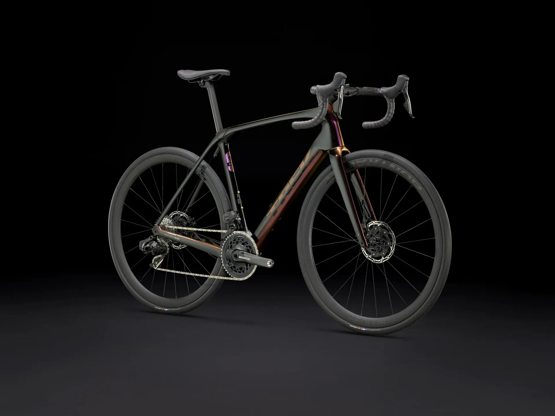 TREK Domane SLR 7 AXS Gen 4 Road Bike in Axinite Flip and Trek Black