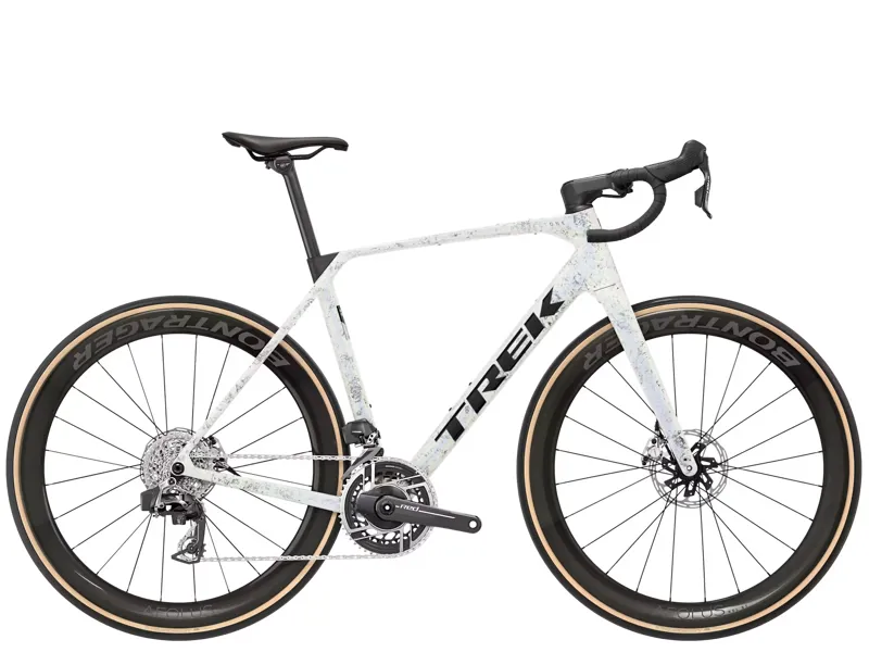 TREK Domane SLR 9 AXS Gen 5 Road Bike in Mother of Pearl and Silver Marble