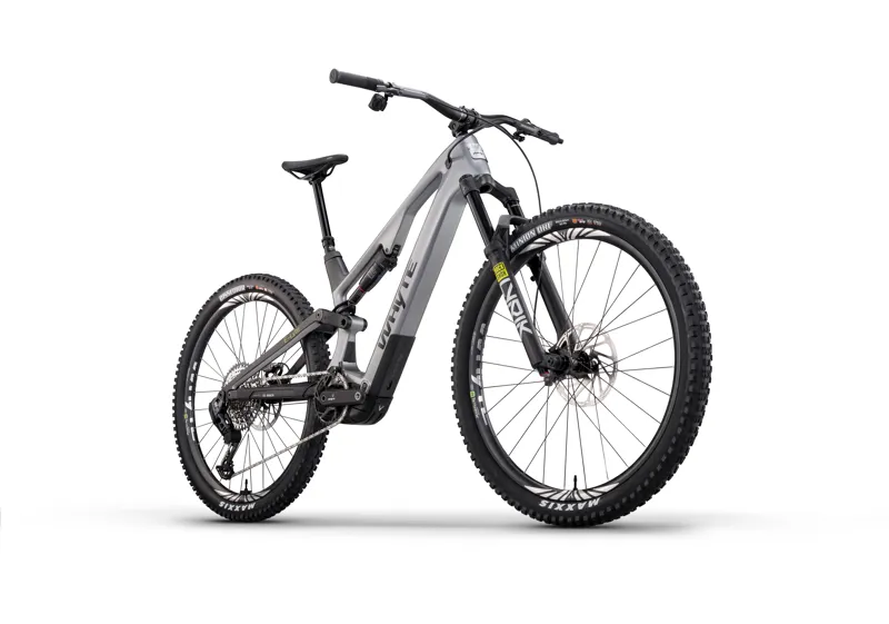 Whyte Bikes E-Lyte 150 RSX Full Suspension Electric Mountain Bike in Silver with UD Carbon-1