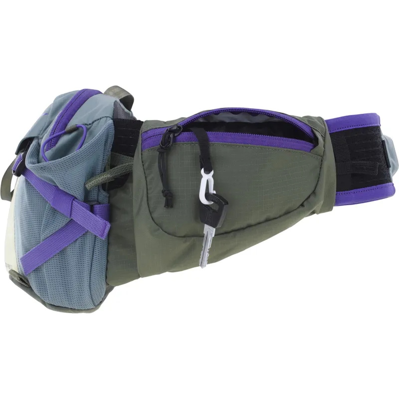 EVOC Hip Pack Pro 3 + Hydration Bladder in Steel Violet and Dark Olive-1