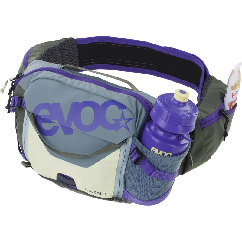 EVOC Hip Pack Pro 3 + Hydration Bladder in Steel Violet and Dark Olive-4
