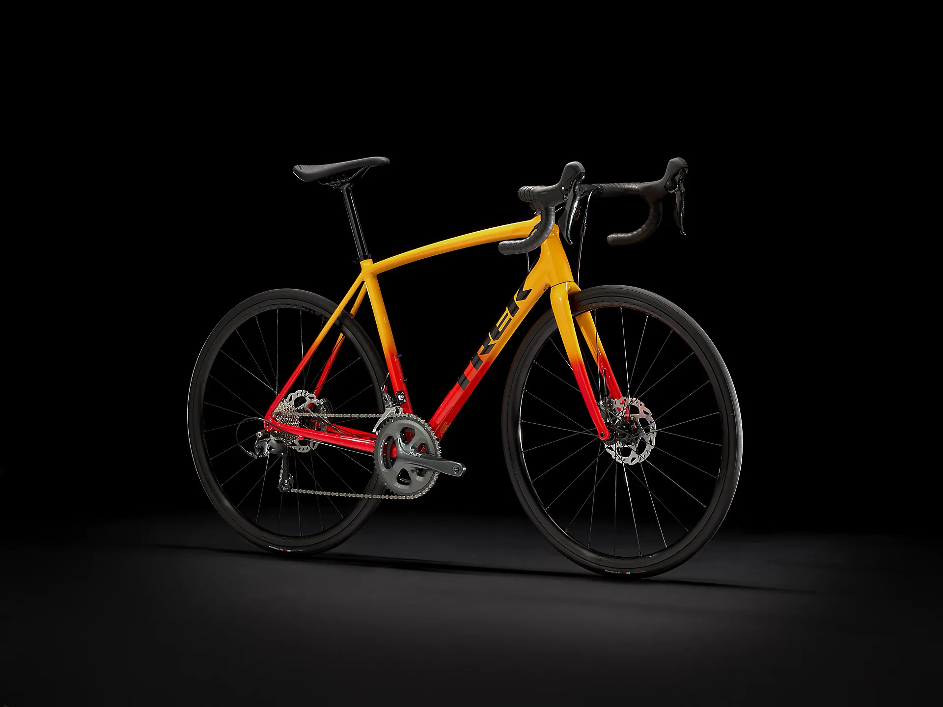 TREK Emonda ALR 4 Disc Road Bike Radioactive Red to Marigold Fade