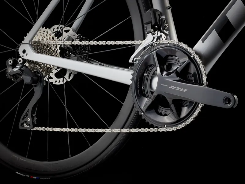 TREK Emonda SL 6 Pro Di2 Road Bike in Quicksilver and Red-9