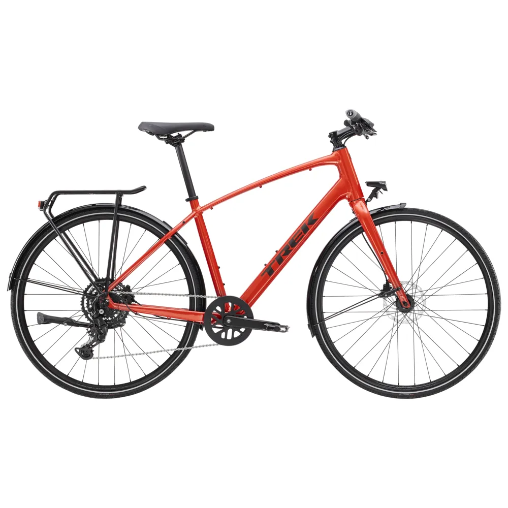 Team Cycles Trek TREK FX 2 Equipped Hybrid Bike in Lava | Interest FREE Finance & Online Refund Policy.