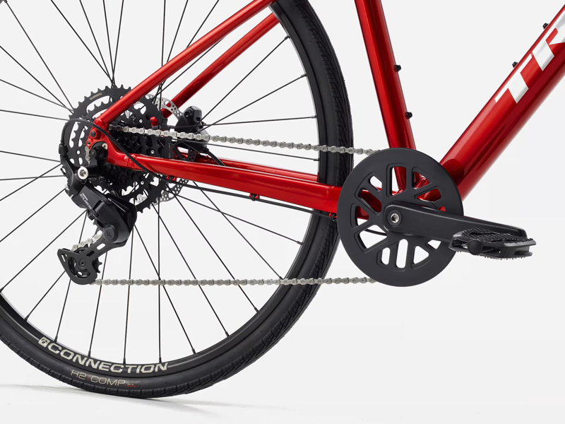 TREK FX 2 Stepover Gen 4 Hybrid Bike in Fury Red-4