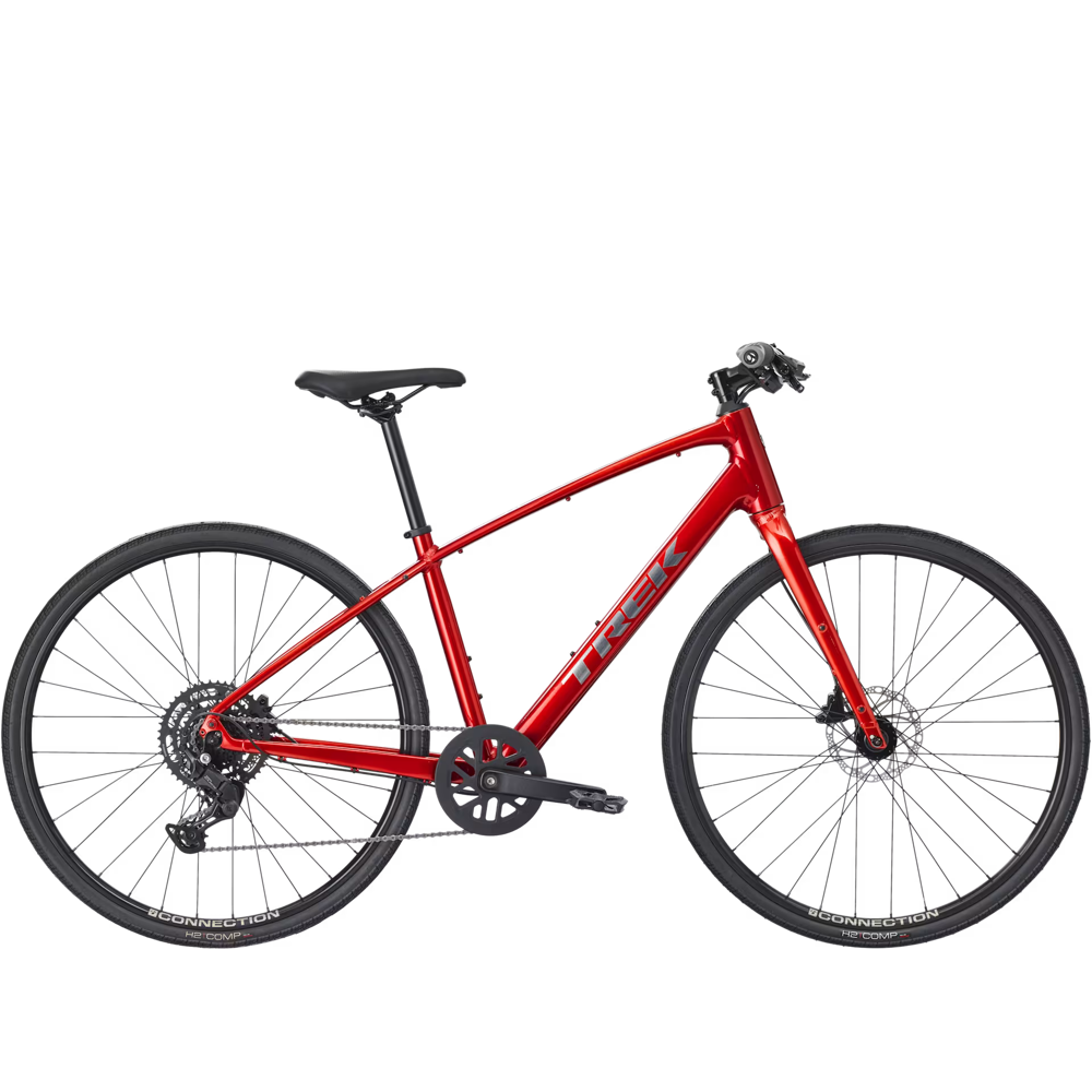 Team Cycles Trek TREK FX 2 Stepover Gen 4 Hybrid Bike in Fury Red | Interest FREE Finance & Online Refund Policy.