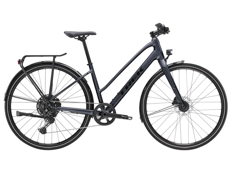 TREK FX 3 Equipped Midstep Hybrid Bike in Galactic Grey