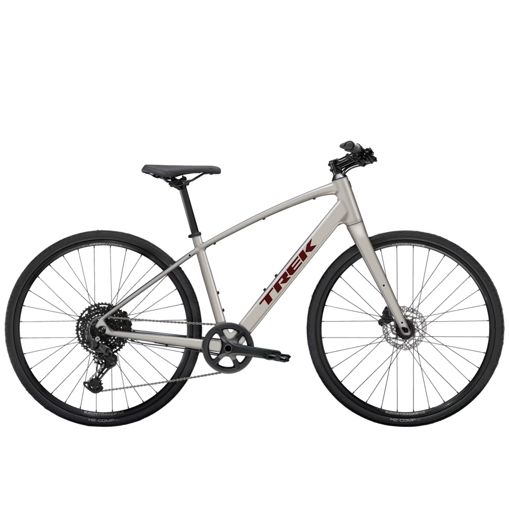 Team Cycles Trek TREK FX 3 Stepover Gen 4 Hybrid Bike in Lunar Silver | Interest FREE Finance & Online Refund Policy.