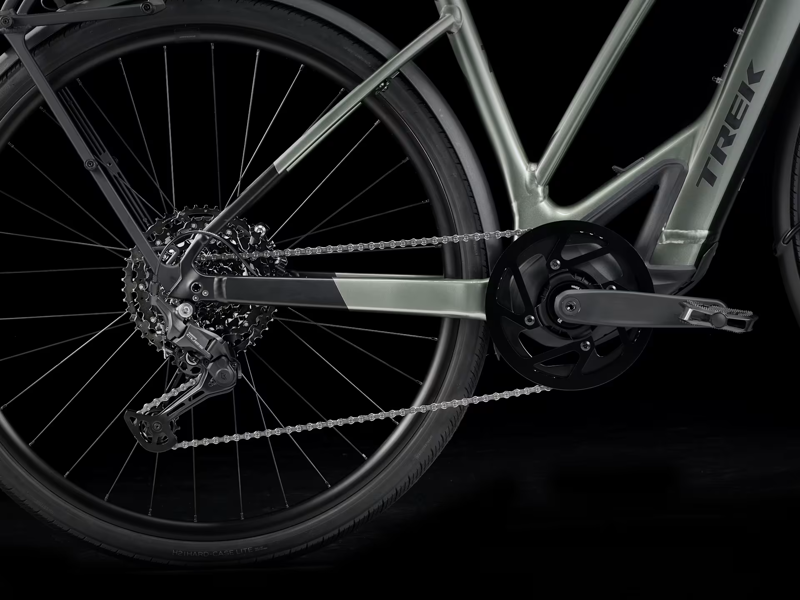 TREK FX+ 7 Midstep 360Wh Electric Hybrid Bike in Lichen Green-4