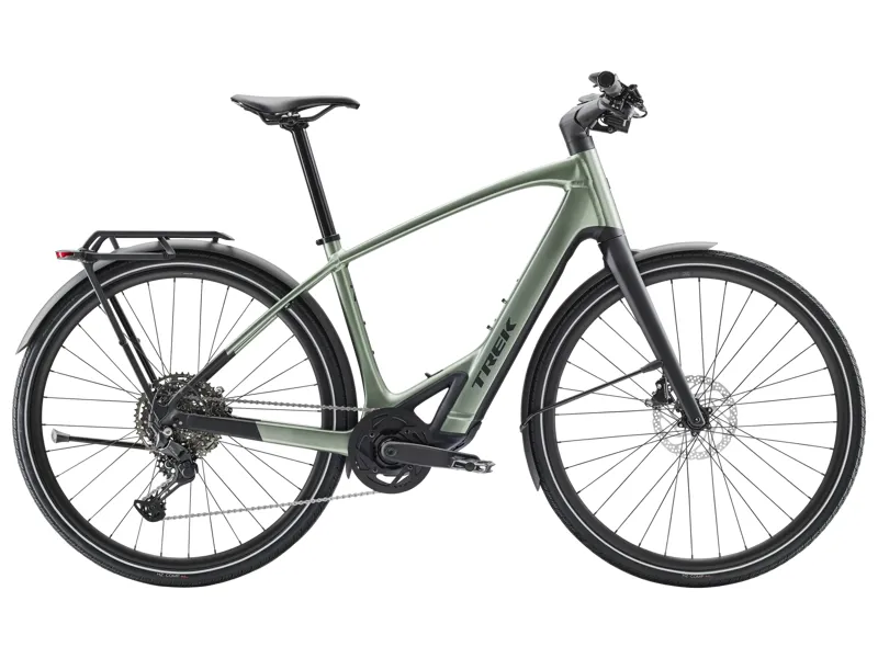 TREK FX+ 7 360Wh Electric Hybrid Bike in Lichen Green