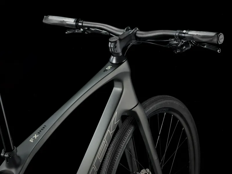 TREK FX Sport 5 Hybrid Bike in Matte Black Olive and Deep Smoke-2