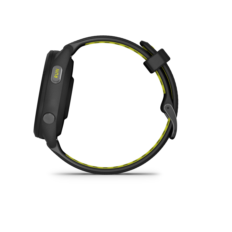Garmin Forerunner 265S Watch Black Bezel and Case with Black Amp Yellow Silicone Band-1