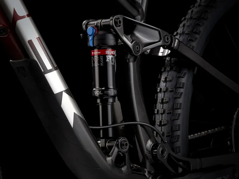 TREK Fuel EX 8 Gen 5 Full Suspension Mountain Bike in Rage Red to Dnister Black Fade-3