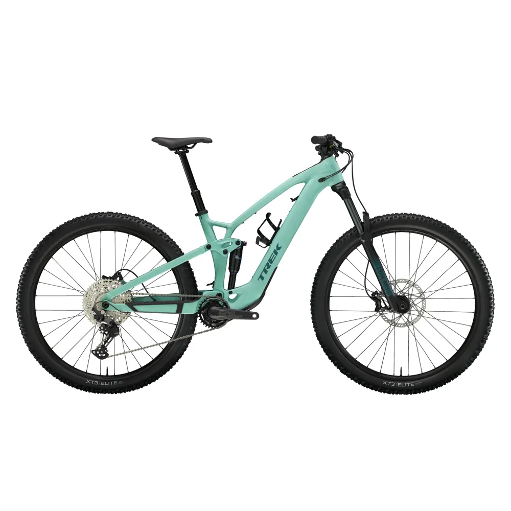 Team Cycles Trek TREK Fuel EXe 5 Alloy 360Wh Full Suspension Electric Mountain Bike in Matte Blue Sage | Interest FREE Finance & Online Refund Policy.