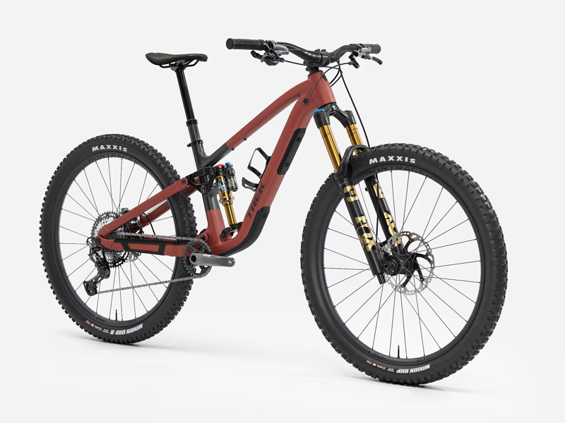 TREK Fuel EX 9 XT Gen 7 Full Suspension Mountain Bike in Matte Sedona Red and Pennyflake Splatter-3