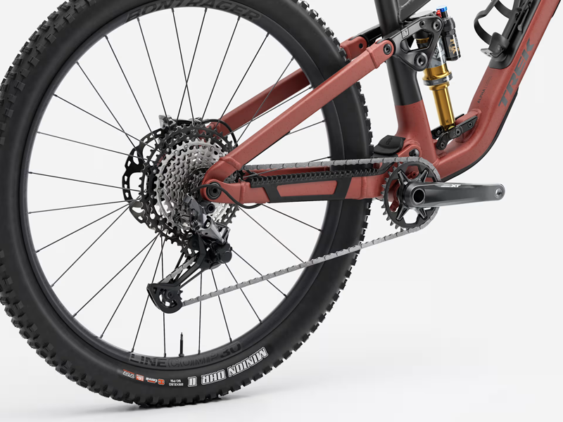 TREK Fuel EX 9 XT Gen 7 Full Suspension Mountain Bike in Matte Sedona Red and Pennyflake Splatter-2