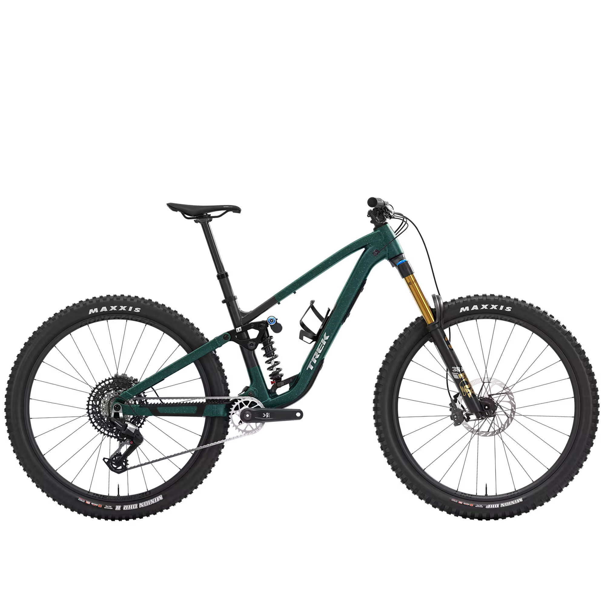 TREK Fuel LX Eagle 90 Gen Full Suspension Mountain Bike in Matte Juniper and Blue Sage Splatter