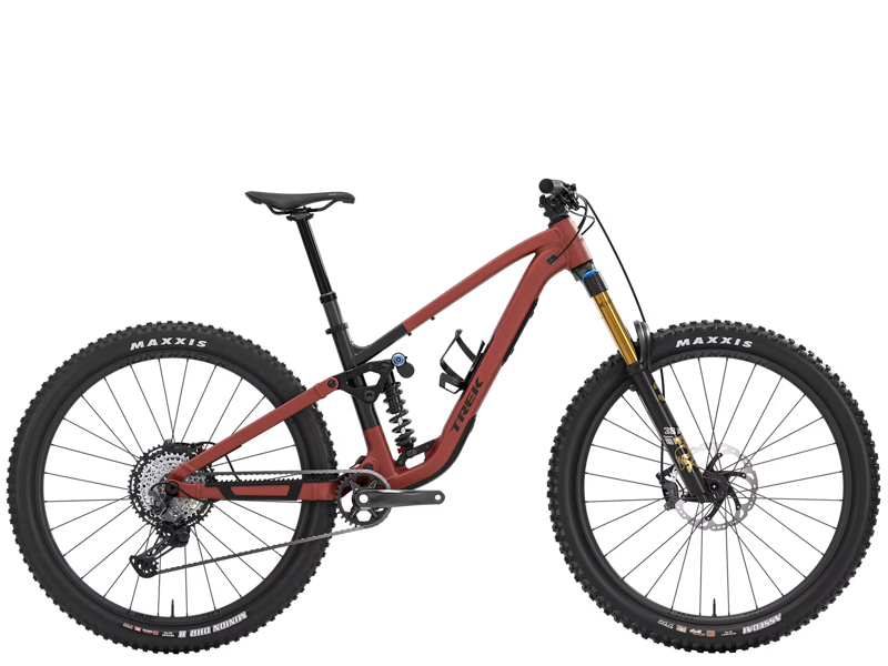 TREK Fuel LX 9 XT Gen 7 Full Suspension Mountain Bike in Matte Sedona Red and Pennyflake Splatter