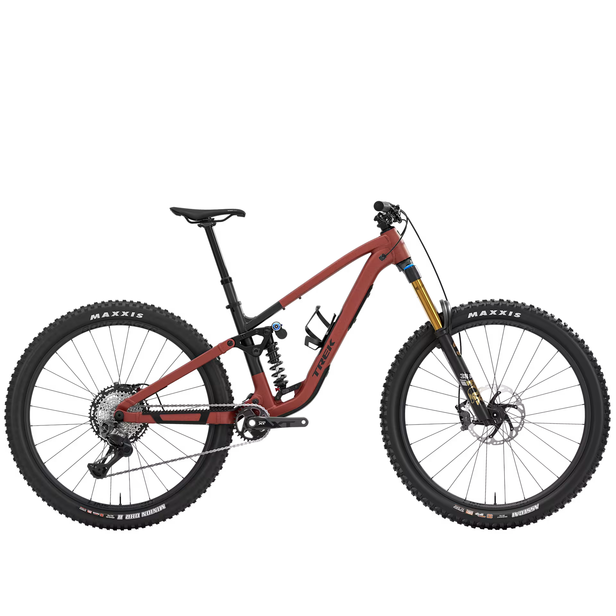 TREK Fuel LX XT Di2 Gen Full Suspension Mountain Bike in Matte Sedona Red and Pennyflake Splatter