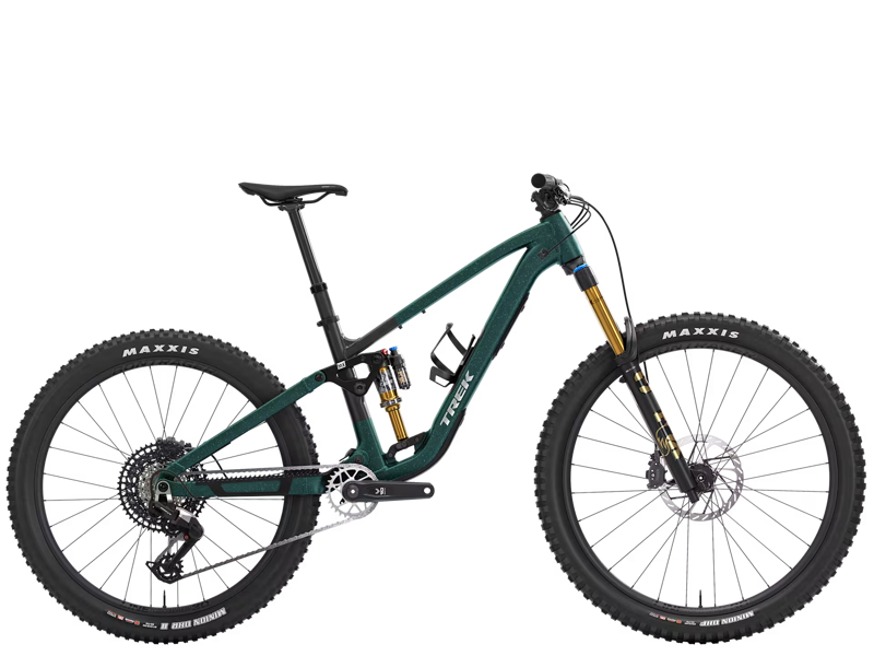 TREK Fuel MX 9 Eagle 90 Gen 7 Full Suspension Mountain Bike in Matte Juniper and Blue Sage Splatter