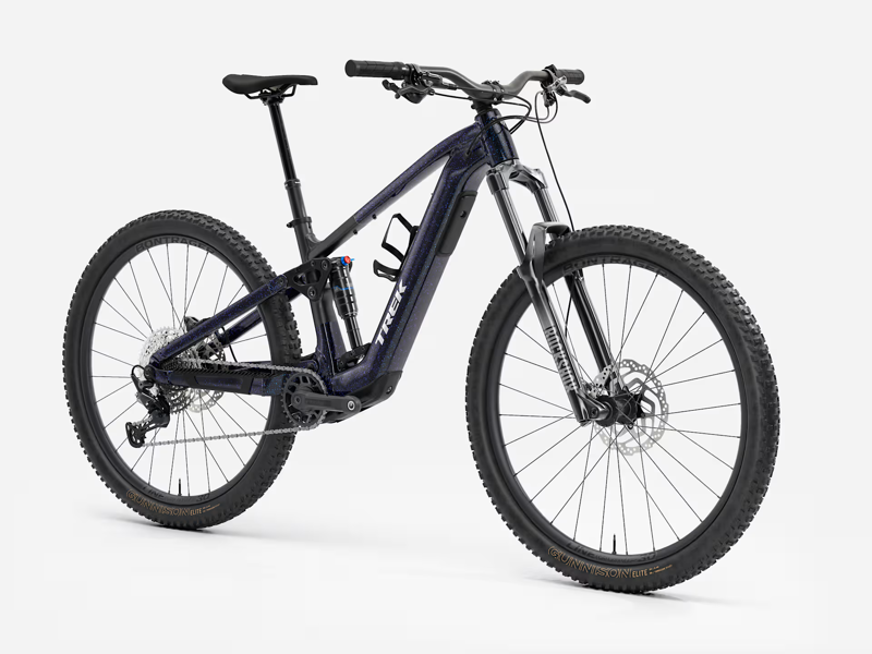 TREK Fuel+ EX 5 Gen 2 580Wh Electric Full Suspension Mountain Bike in Trek Black and Purple Flip Splatter-3